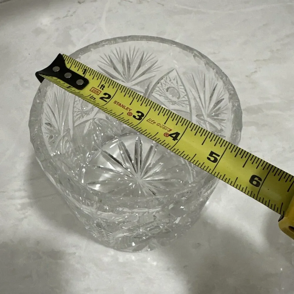 Pair Crystal Clear Industries 24% Lead Crystal Jar - Edinburgh Pattern 5” Star